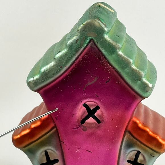 Halloween Haunted House Ghost Pumpkin Wax Candle Painted 5.75" Decor Display - Picture 14 of 14